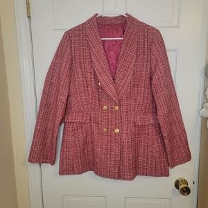 Pink tweed blazer